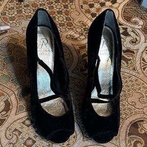 Adrianna Papell Black Velvet Heels